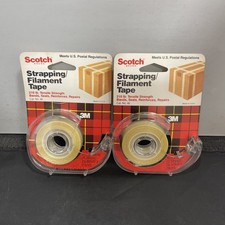 Scotch 3M Strapping Filament Tape 3/4" x 300" - 2 Rolls New