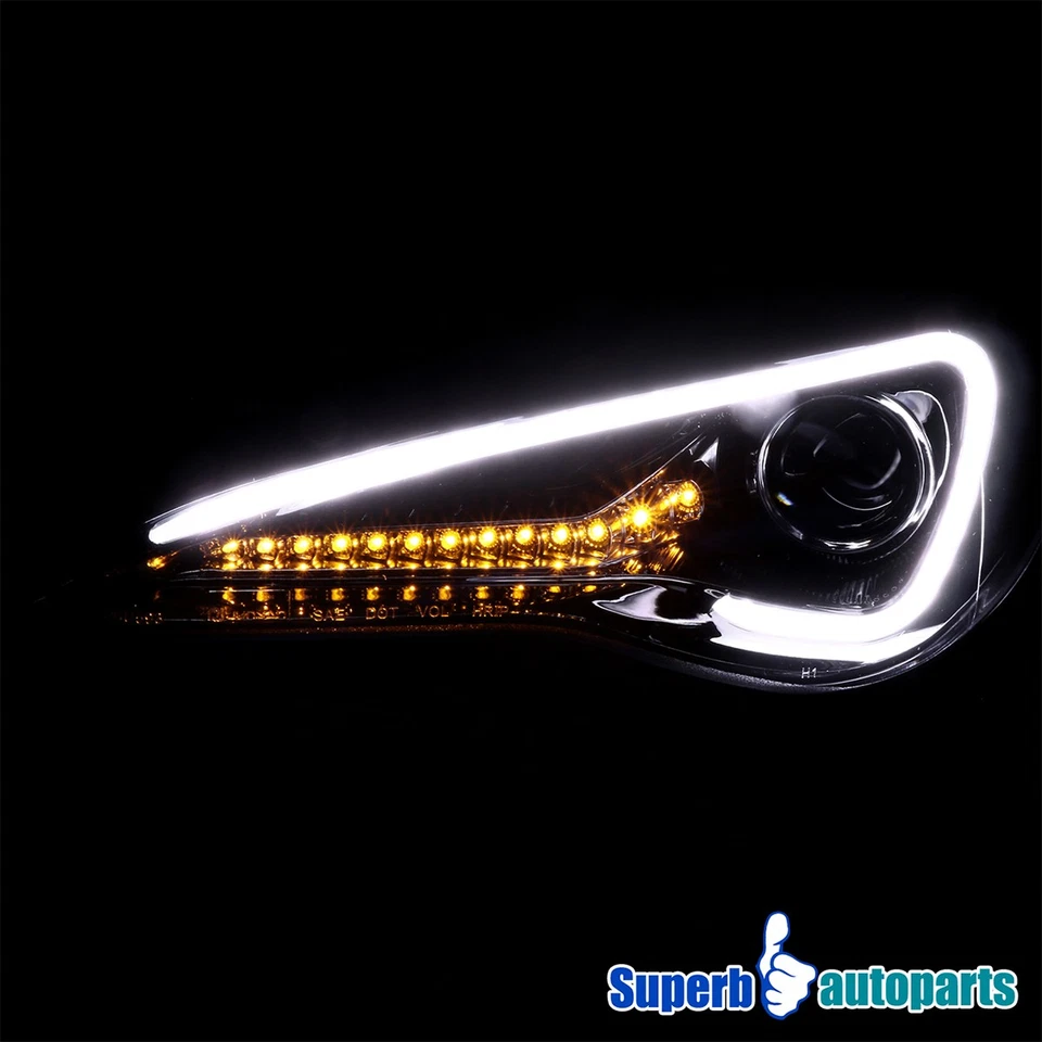 Fits 2013-2016 86 Scion FR-S Projector Headlights LED Signal Lamp Polished Black — 第 4/4 张图片