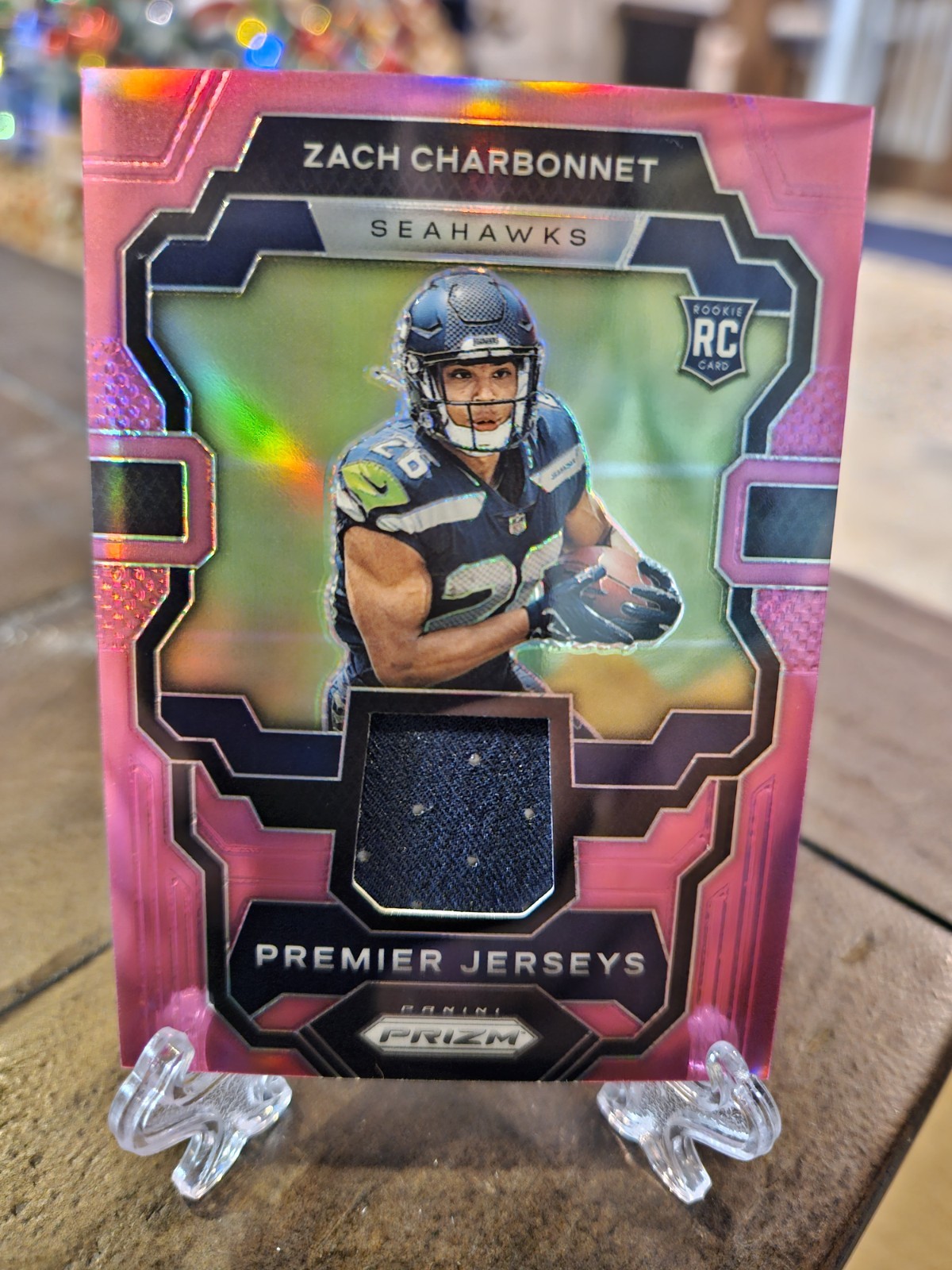 2023 Panini Prizm - Premier Jerseys Zach Charbonnet #PJ-ZC Pink Prizm (MEM, RC)