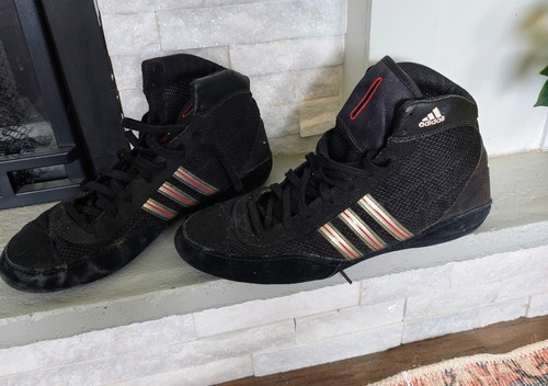 ADIDAS COMBAT SPEED III WRESTLING SHOES BLACK SILVER RED RARE 9.5