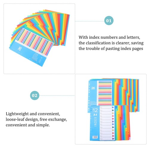 38 Pcs Folder Separator Binder Index Dividers File Cabinet Notebook - Picture 2 of 12