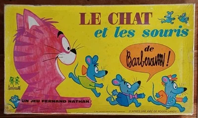 Jouet Mécanique à Clé Vintage – Peluche Animée Chat Qui Tricote – France – 27 Cm