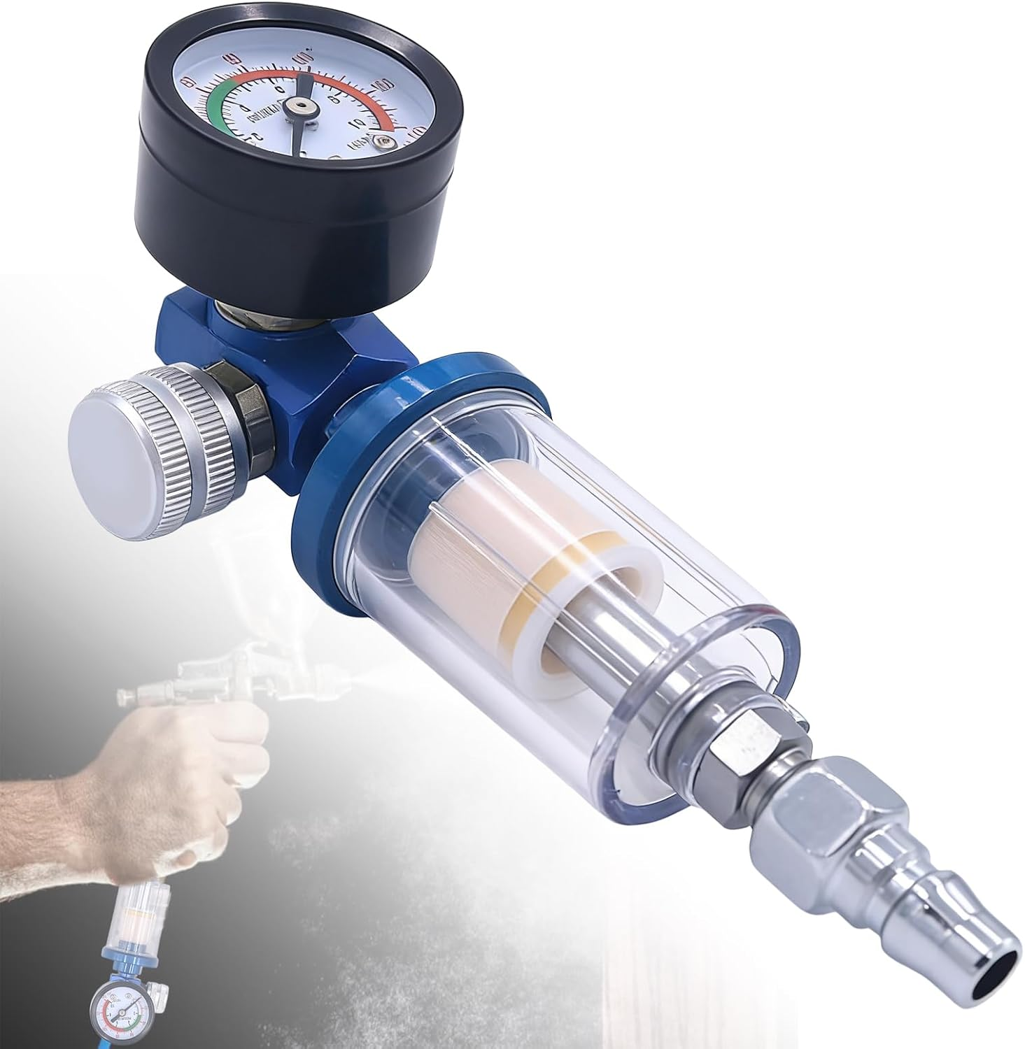 1/4 Line Air Filter & Air Pressure Regulator Combination Tool Kit: Pressure Regu