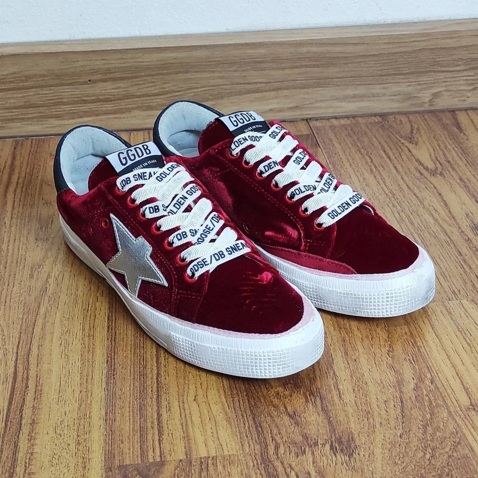 Женские туфли GGDB Golden Goose «May» красный бархат размер: Eu38 US8 UK5 - Изображение 3 из 4