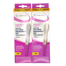 Lot of 2   Clarisse  One Step hCG Urine Pregnancy Tests Midstream 