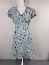 Gap Doen women's 14 blue floral plunge neck tie back sundress cottagecore spring