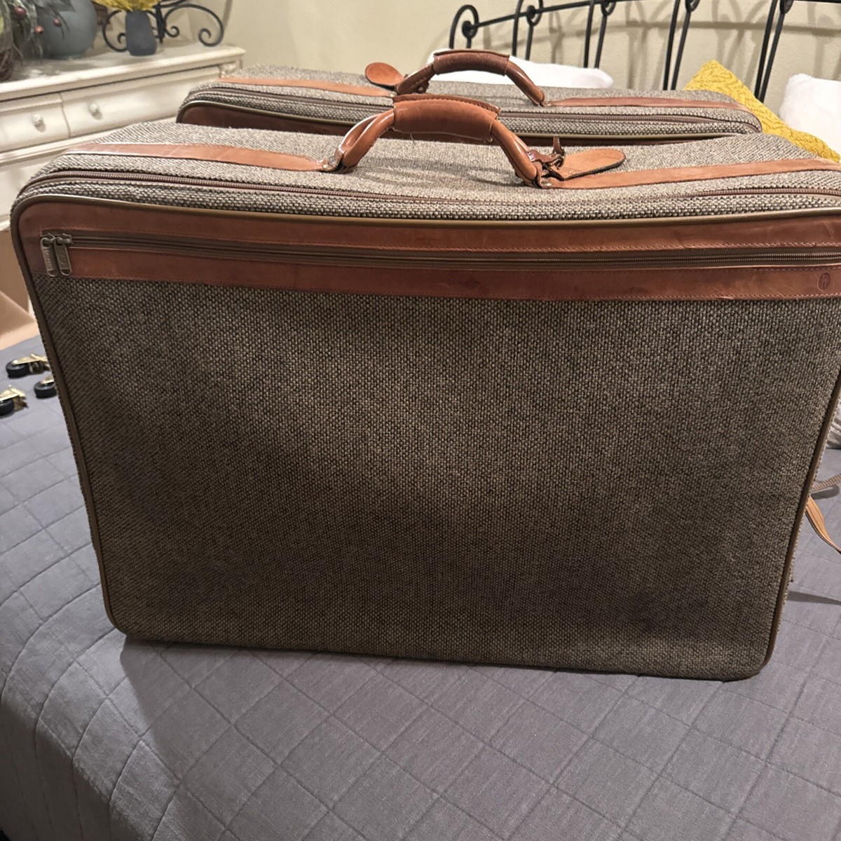 2 Piece Vintage Hartmann Belting Leather & Brown Tweed