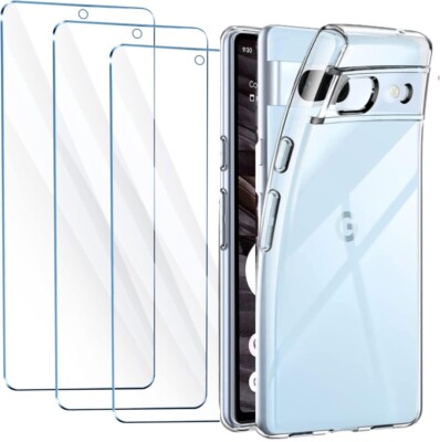 Clear Case für Google Pixel 8a, Slim Silikon Stoßfest Gel Handy Display Cover