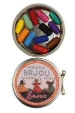 Maison Sajou  Sewing thread cocoons bright  Sewing girls tin case