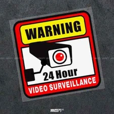 Security Warning Sign Car Motorcycle Skateboard Door Reflective Decal Sticker