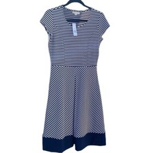 NWT DeCollection Navy And White Striped A-Line Dress Size Small