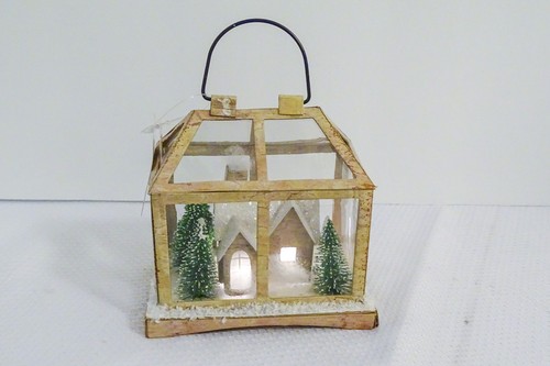 *NEU* RAZ Imports BELEUCHTETES TERRARIUM mit HAUS & SCHNEEBÄUMEN Weihnachtsschmuck - Bild 7 von 7