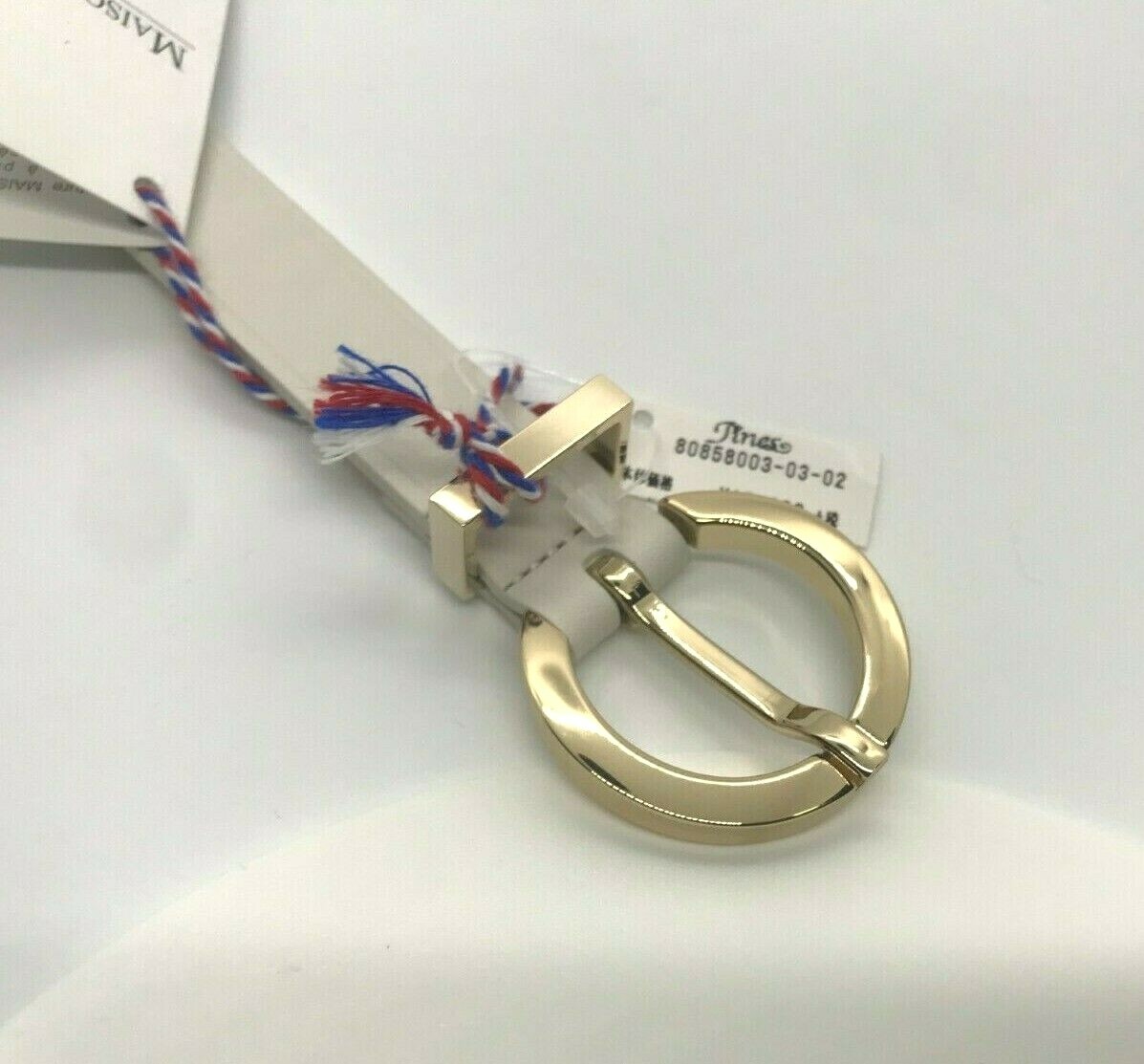 Maison Boinet France White Leather Circle Belt Bracelet
