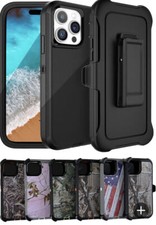 Rugged Defender Case for iPhone 14 /Plus/Pro/Pro Max W/ Belt clip Fits OtterBox
