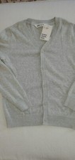 NEW; CARDIGAN; H M; LIGHT GREY; COTTON; SIZE 134-140