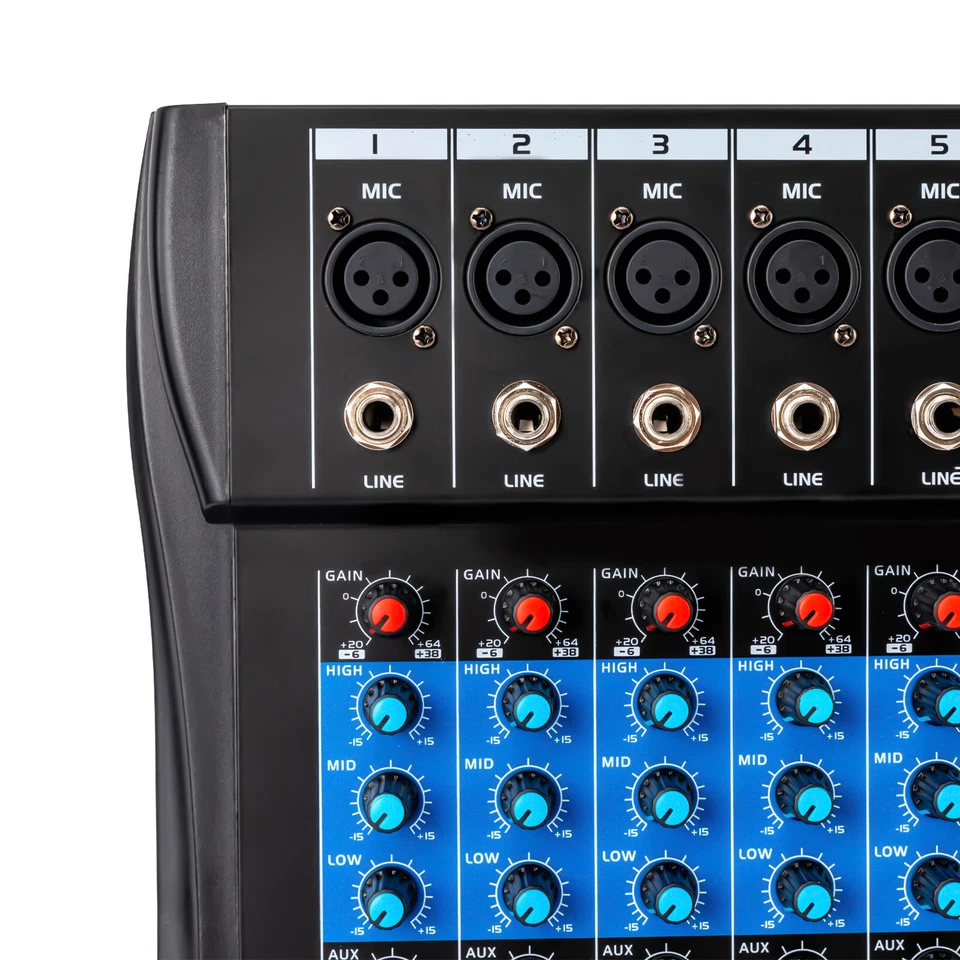 8 Kanal Audio Mixer Aufnahme Mischpult Bluetooth USB Mischer Equalizer DJ LCD DE - Bild 4 von 4