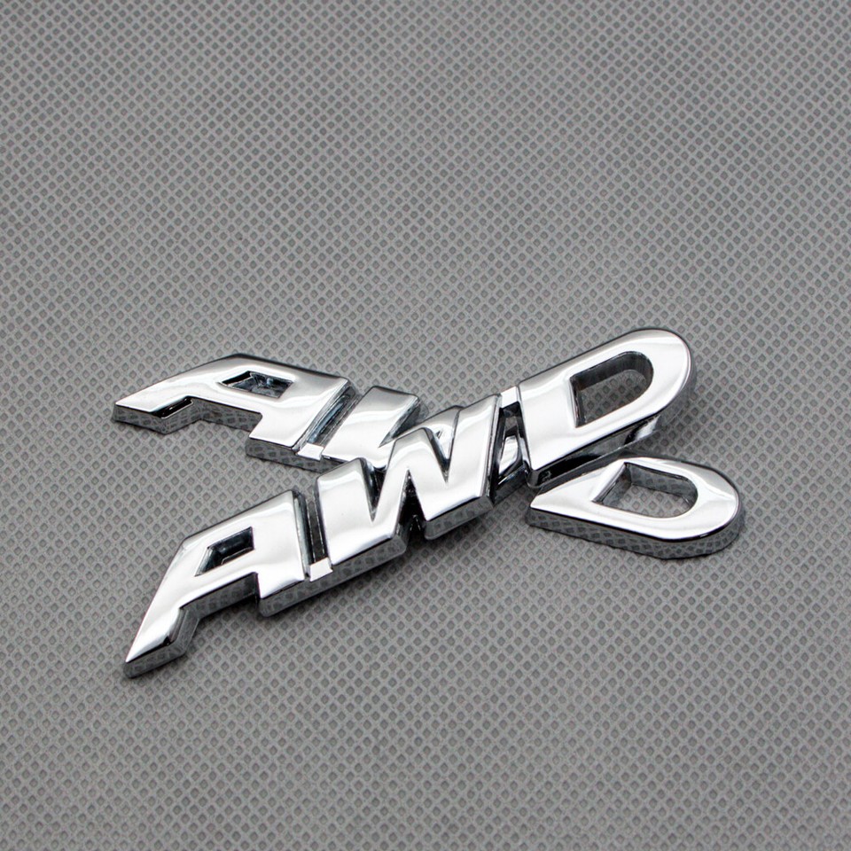 2Pcs Small Chrome Metal AWD Off Road Badge 3D Logo All Wheel Drive ...