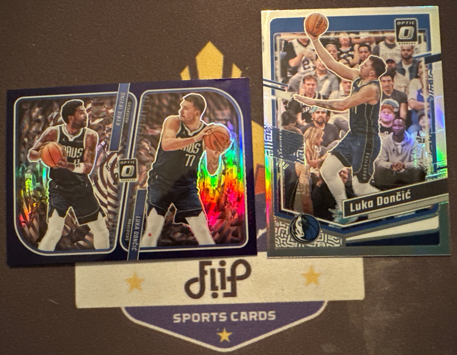 LUKA DONCIC 2023-24 Panini Donruss Optic Lot(2x) Optical Illusions PURPLE & HOLO