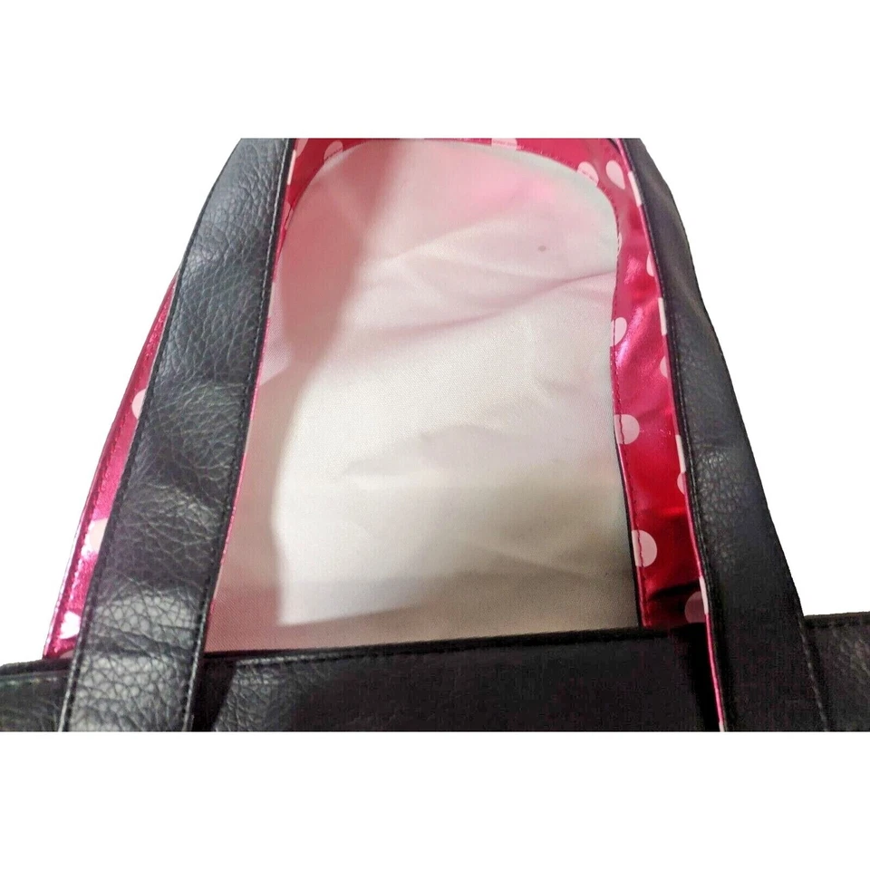 HTF Hello Kitty LoungeFly Black & Pink Tote Bag Leather Accent - Image 3 of 4