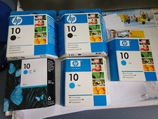 Genuine HP 10 Black & Cyan Ink Cartridge 1000 series Designjet 500 Vat Inc