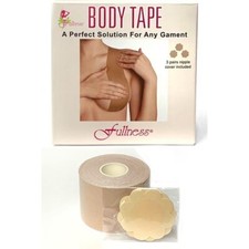 Fullness Body Tape with 3 Pairs of Nipple Covers Breast Lift Tape, Beige