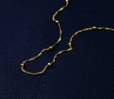 18" Gold Dainty Twisted Satellite Chain Necklace, sku#JL131