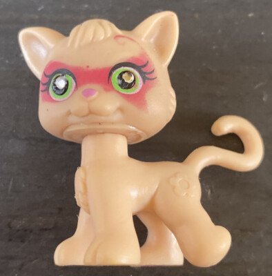 Polly Pocket Color Change Kitty Brown Pink Glitter Eyes