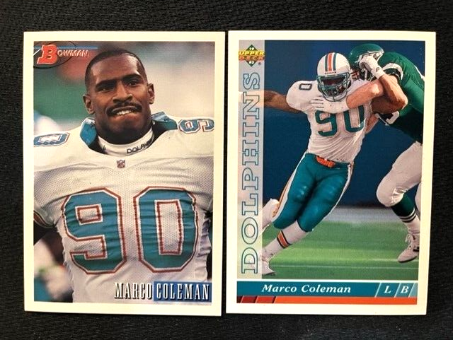 NFL - Marco Coleman 1993 Bowman & 1993 Upper Deck Football