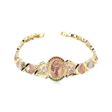Three-Tone Divine-Child with Crystal Gold Plated Bracelets.