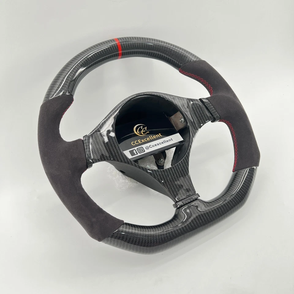 For mitsubishi Evo8 Evo9 2002-2007 real carbon fiber steering wheel/alcantara - Изображение 3 из 4