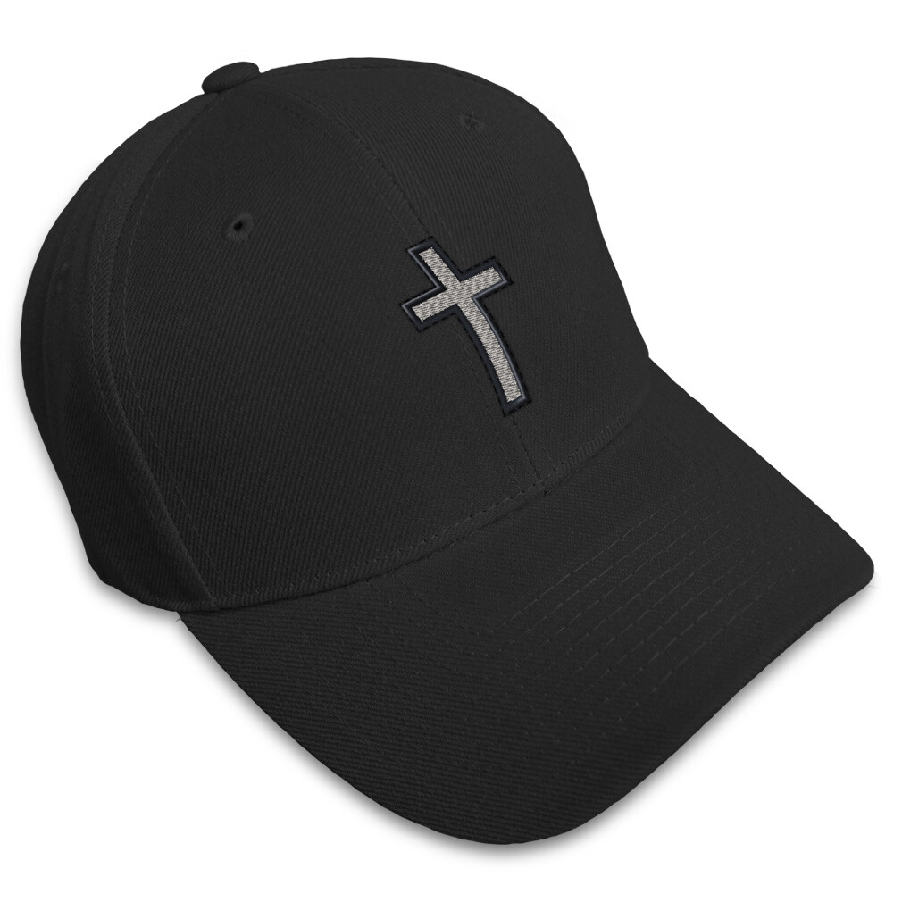 Black Cross Embroidered Baseball Cap for Men & Women - One Size Fits All-image