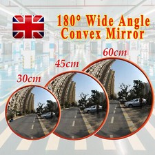 Wide Angle Convex Mirror Roadside Parking Lot Garage Mirror Safety 30/45/60cm UK