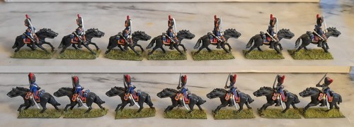 15mm : 14 FIGURINES DE GRENADIERS A CHEVAL DE LA GARDE PREMIER EMPIRE - PEINTES - Photo 3/4