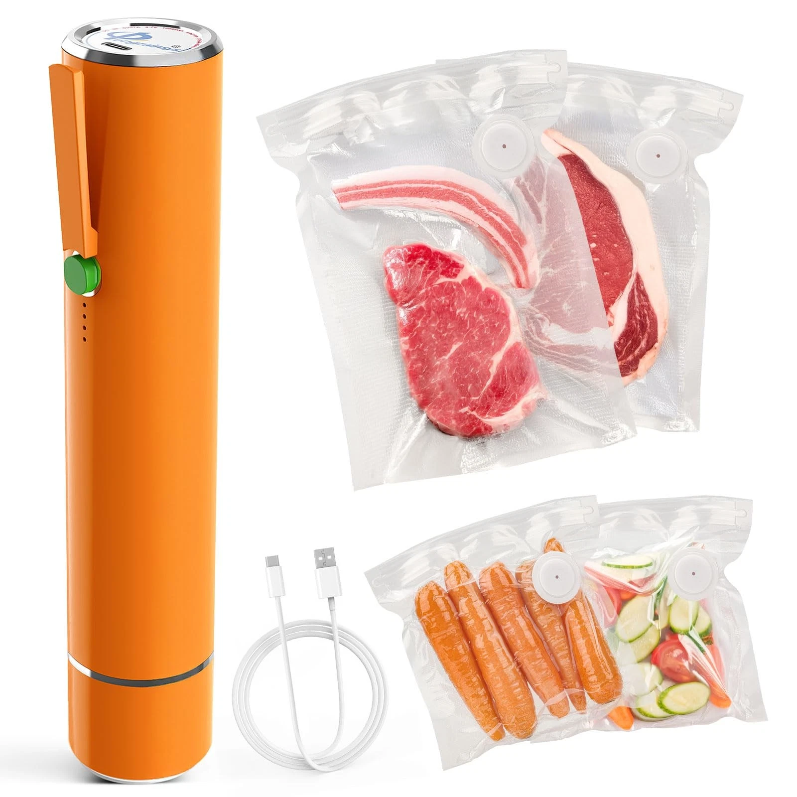 Vacuum Sealer Machine, Portable Handheld Vacuum Sealer with 40PCS Reusable Zi...