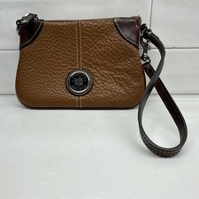 Dooney  Bourke Pebbled Leather Wristlet Brown Wallet MUST SEE