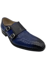Stacy Adams Men's Torrance Slip-On Buckle Detail Leather Loafer Blue