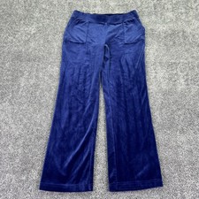 Juicy By Juicy Couture Pants Womens Medium Blue Velour Straight Track Lounge