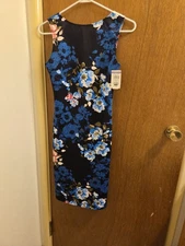 Love...ady womens Medium M Sleeveless dress printed bodycon scoop back 