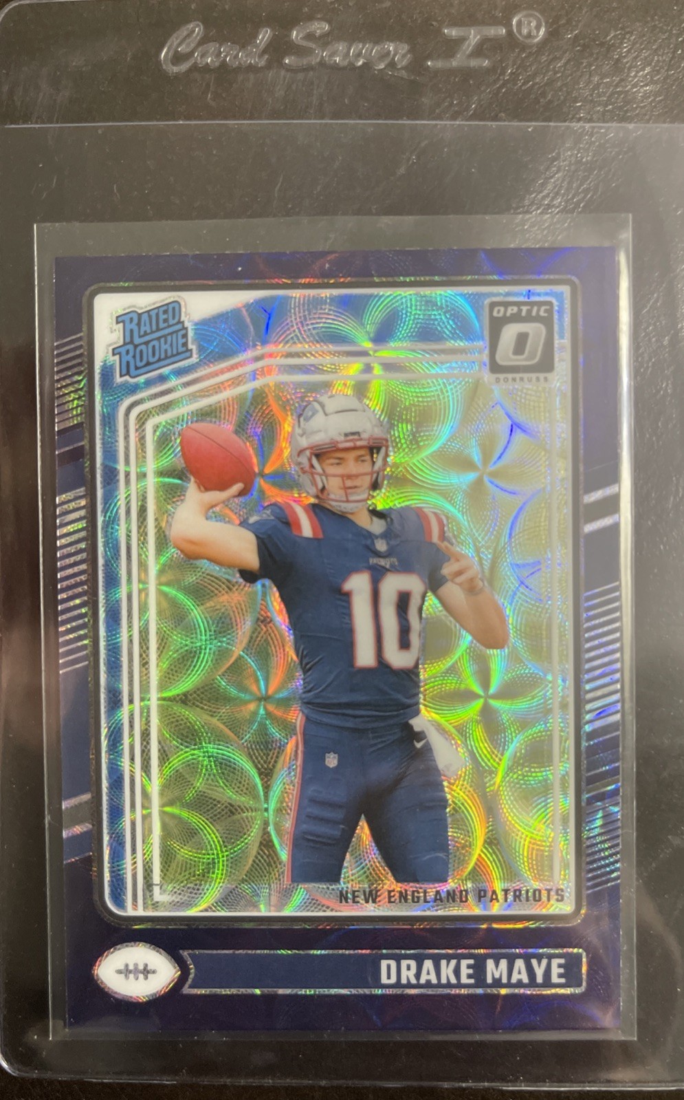 2024 Panini Optic Drake Maye Rated Rookie #229 Blue Scope Prizm RC Patriots