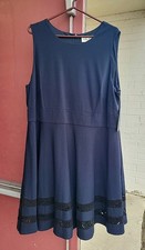 Eliza J. Sleeveless Navy Blue 20W Knee-length Dress Slip Lined MSRP $159 NWT 