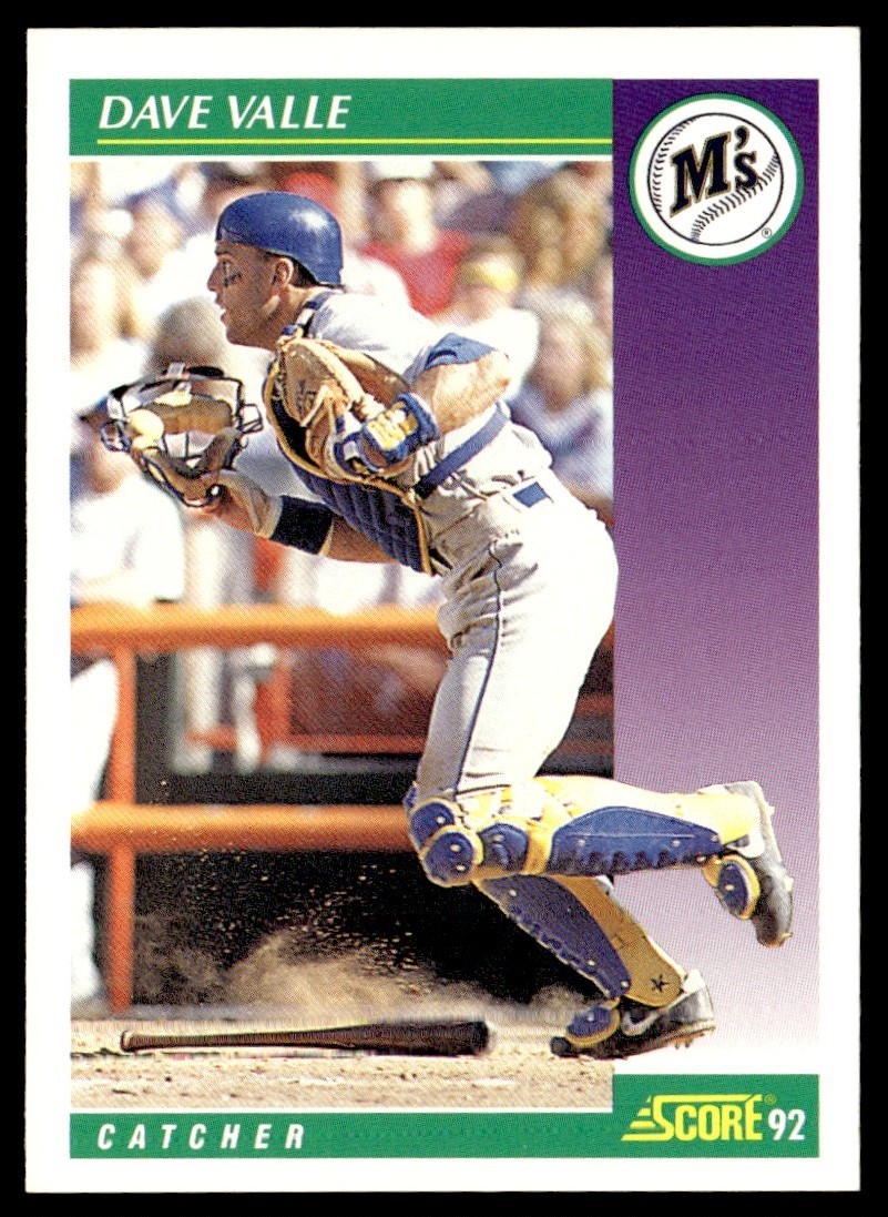 1992 Score Dave Valle Seattle Mariners #343