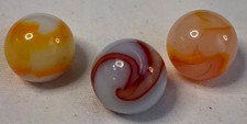 Vintage Peltier Rainbo Lot of 3 Marbles 5/8" All Mint Condition  326037