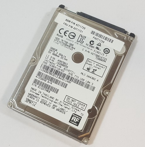 500GB Hitachi HTS727550A9E364 SATA 2,5" Notebook Festplatte HDD FRU 42T1721