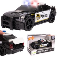 Malplay Polizeiwagen Spielzeug Offener Kofferraum Licht Schwarz Ab 3 Jahren