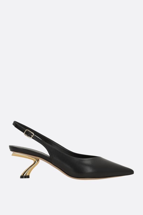 FERRAGAMO Cleya Black Leather Slingbacks New & Authentic