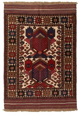 Traditional Red Hand-knotted Oriental Carpet 4'3'' x 6'2'' Area Rug