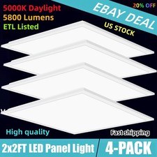 2x2 LED Flat Panel Light, 4 Pack 45W 5000K White LED Drop Ceiling Lights Fixture