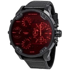 Diesel DZ7402 Mr Daddy 2.0 Chronograph Black Leather Watch 57mmx66mm