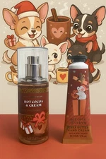 GIFT Bath & Body Works Hot Cocoa & Cream TRAVEL Size Mist And Lotion Set