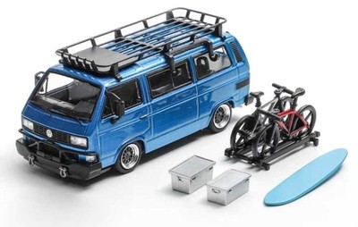 VW Volkswagen T3 - BBS Rims + accessoires  - blue - Mortal 1:64